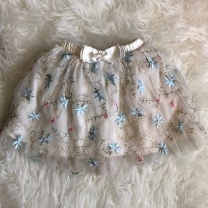 Girls’ Tutu with Embroidered Flowers